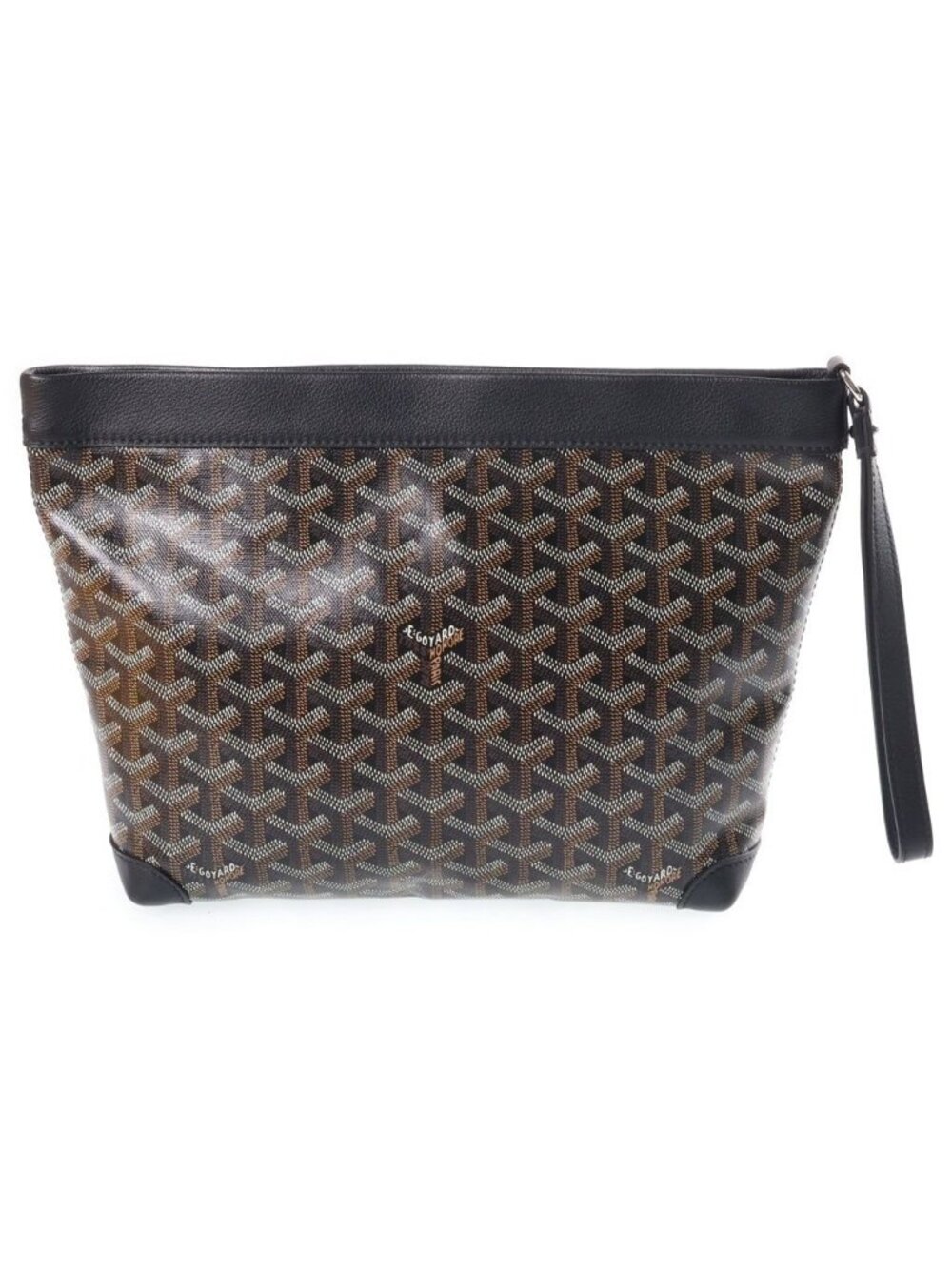 Goyard Conti Pouch Leather Handbag Clutch Black - Picture 2 of 8